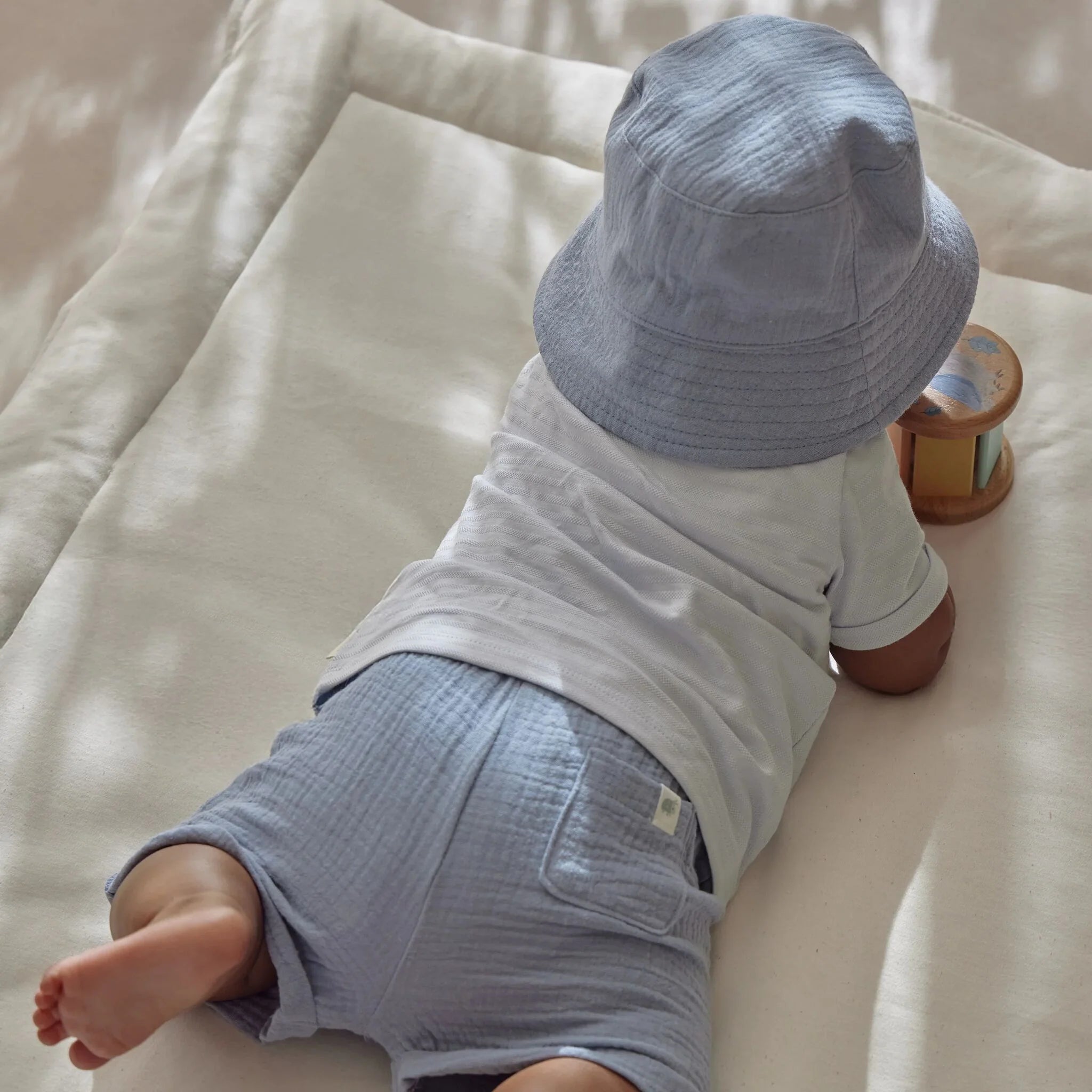 Gestreept shirt korte mouw - Blauw
