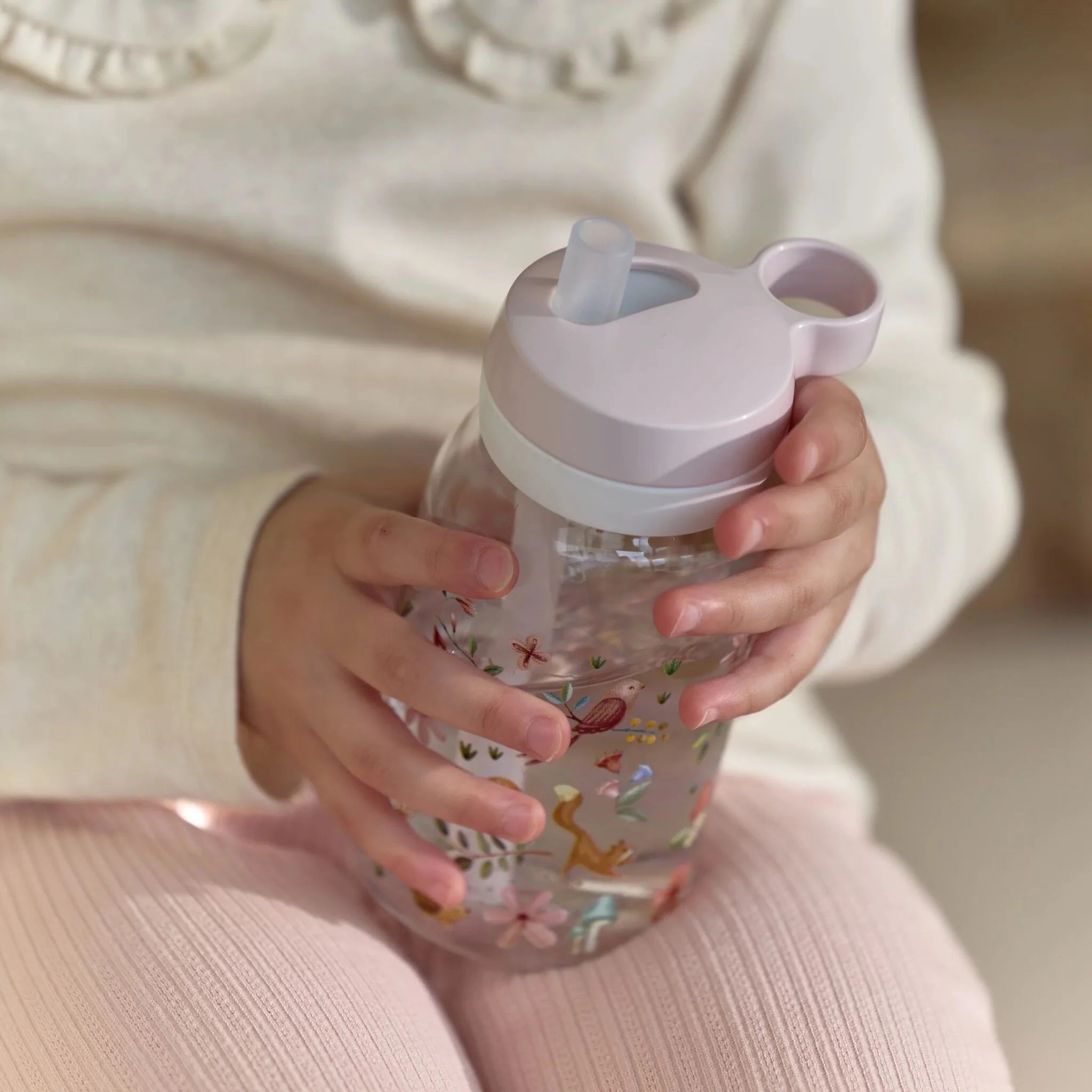 Mepal Drinkfles met rietje 450 ml - Roze
