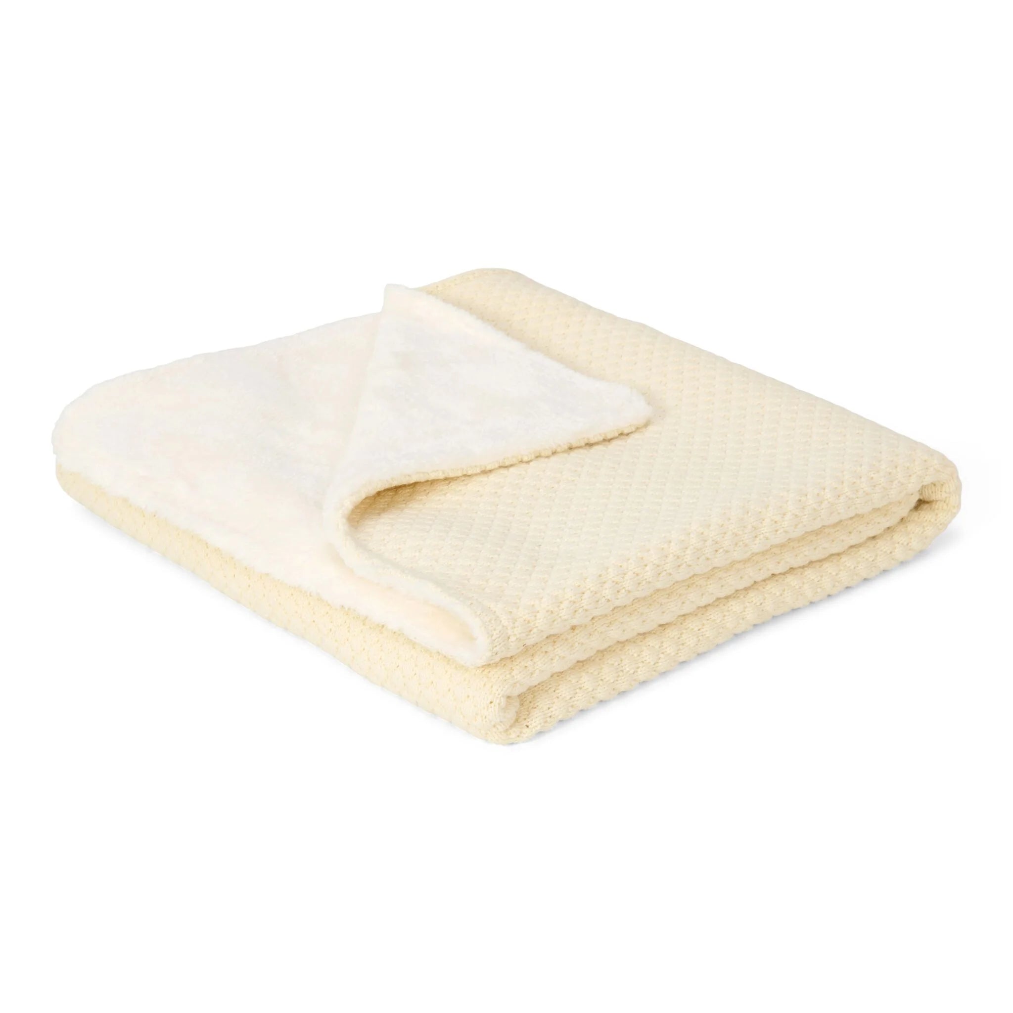 Gebreid wiegdeken - Fleece – Wit – Essentials