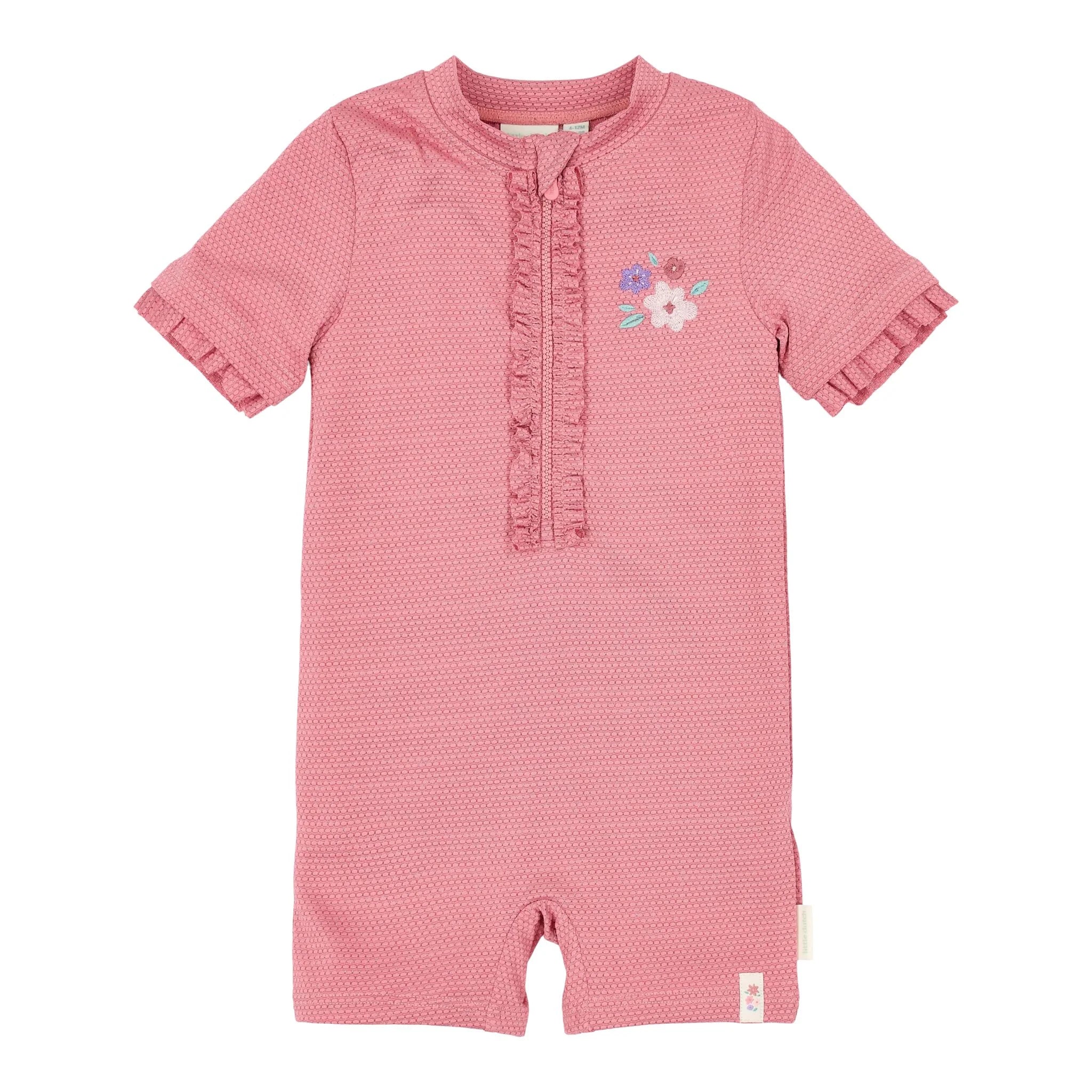 Zwempak korte mouw - Roze