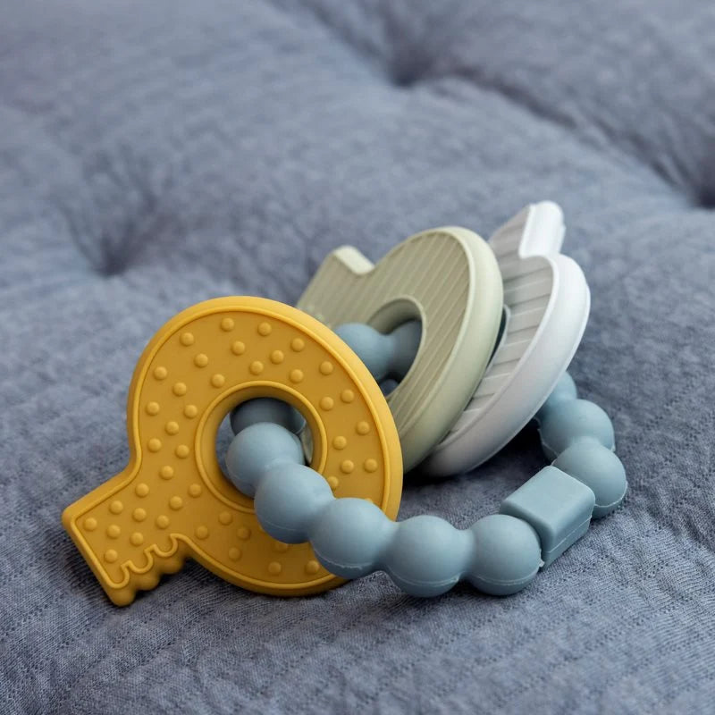 Bijtspeeltje sleutelbos blauw