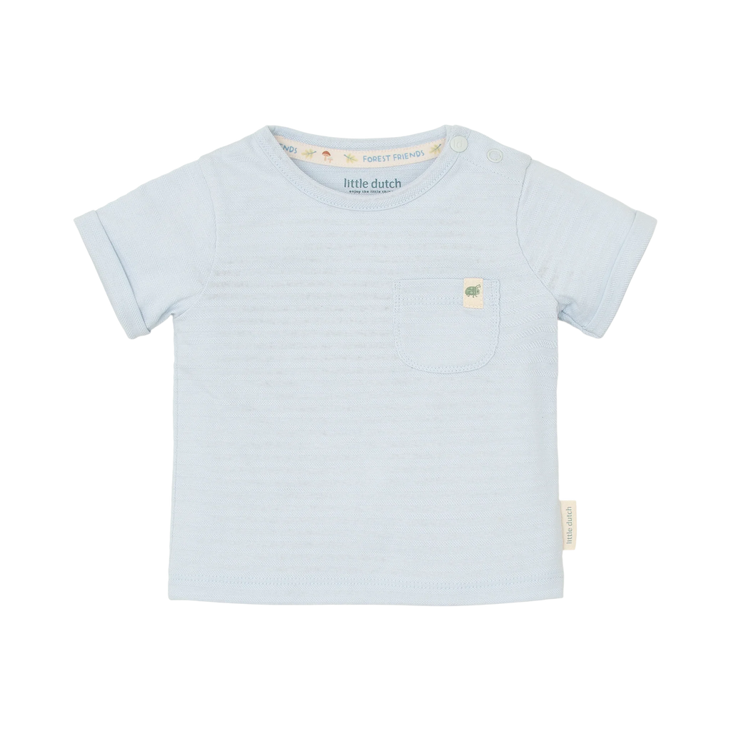 Gestreept shirt korte mouw - Blauw