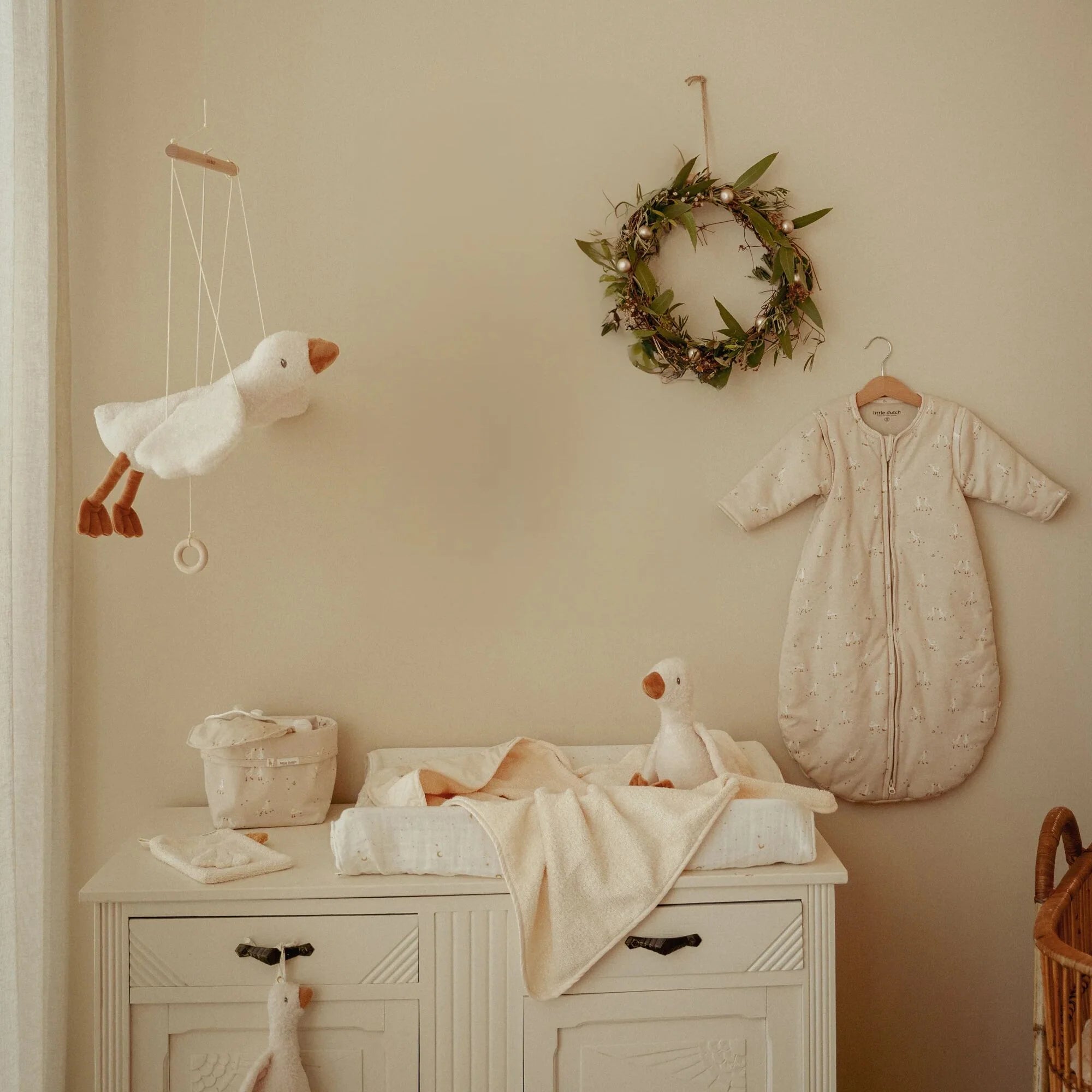 Aankleedkussenhoes - Wit - Newborn Naturals - Moon & Stars