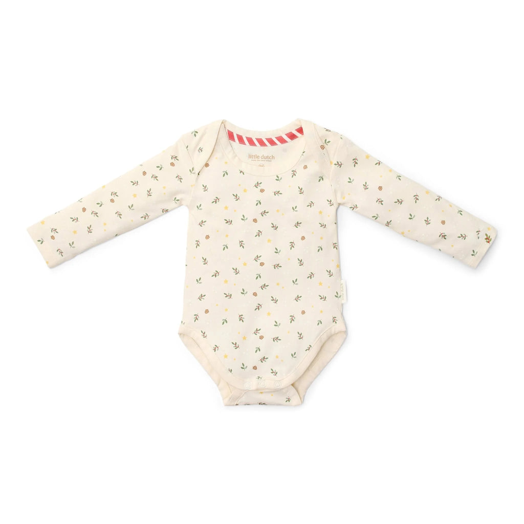 2-pack kerst romper lange mouw – Beige