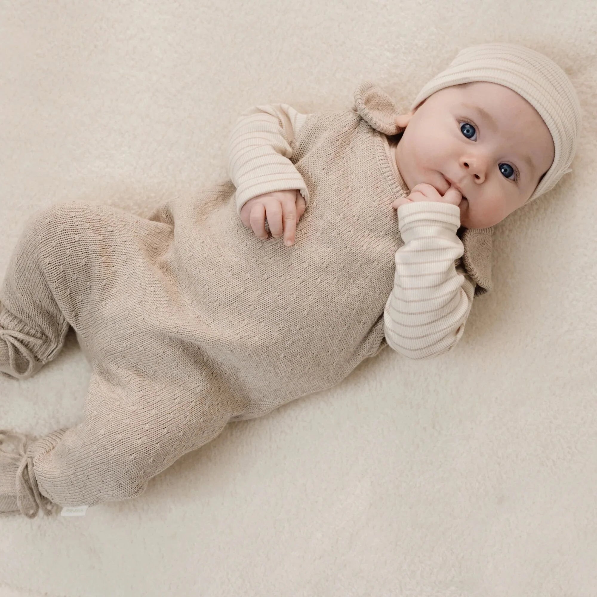 Shirt lange mouw - Beige - Newborn Naturals - Stripe