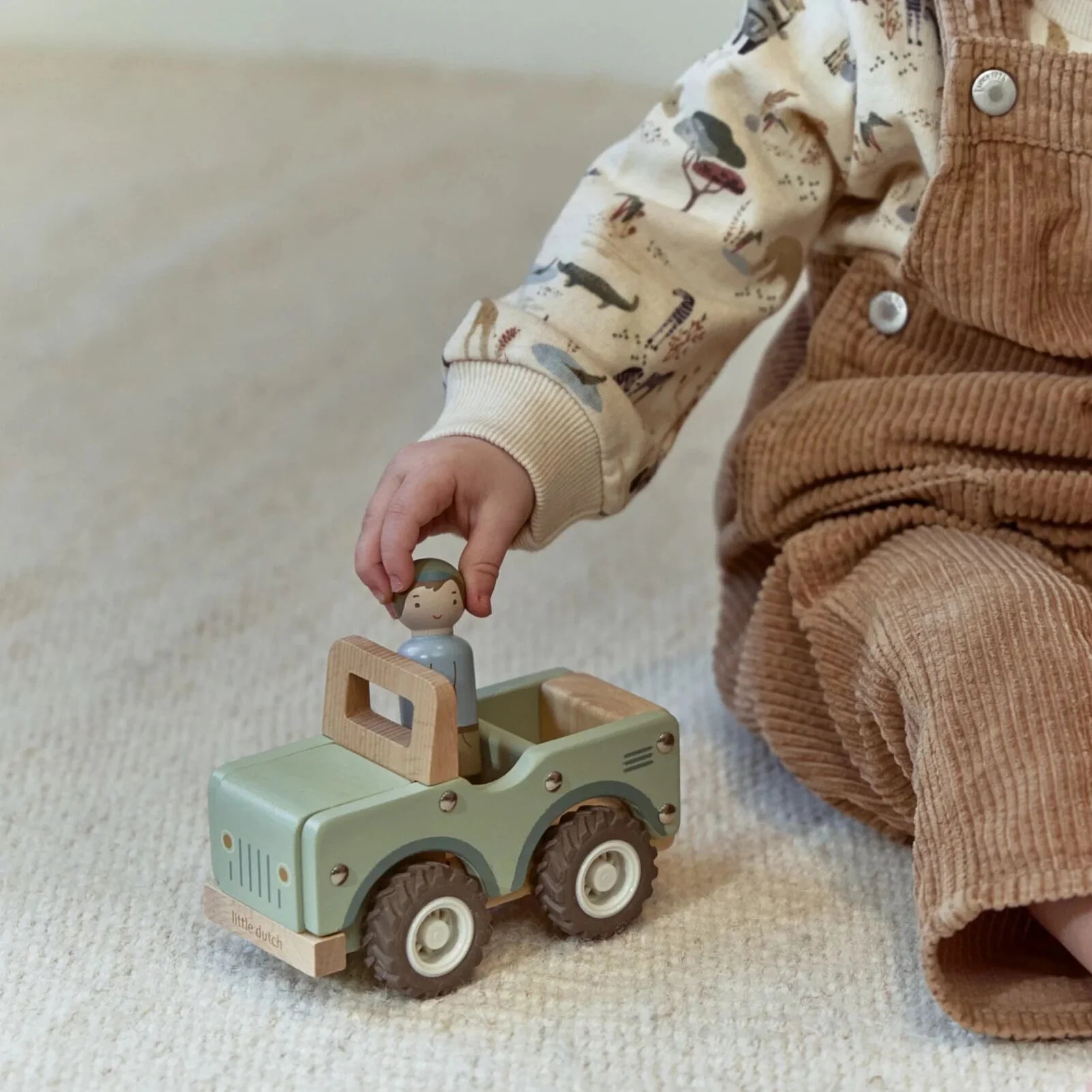 Houten safari auto - Groen
