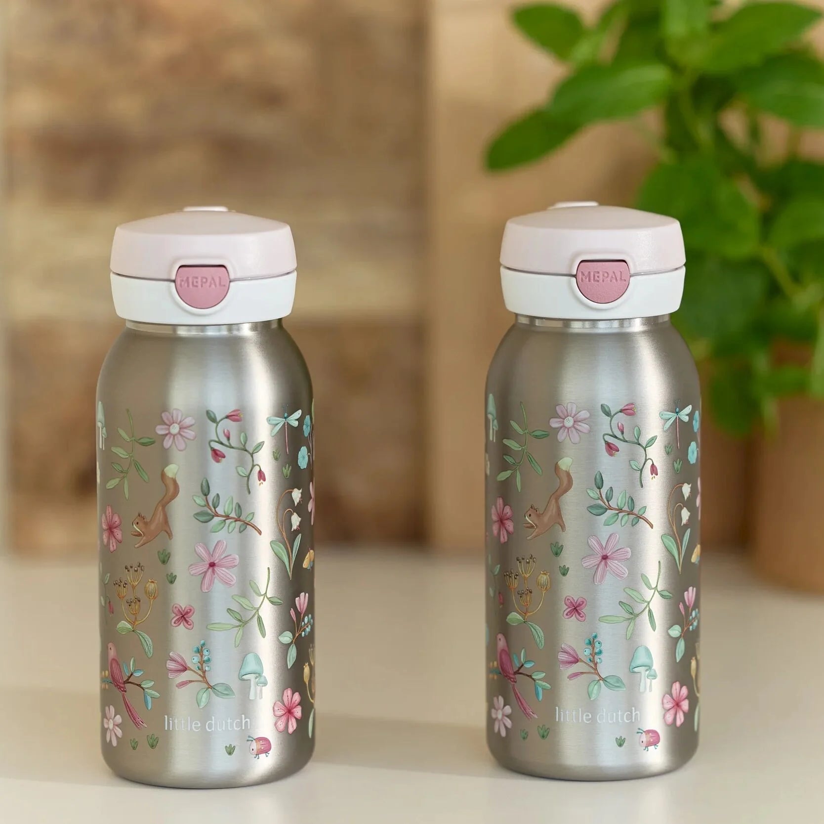 Mepal RVS drinkfles pop-up 600 ml - Roze