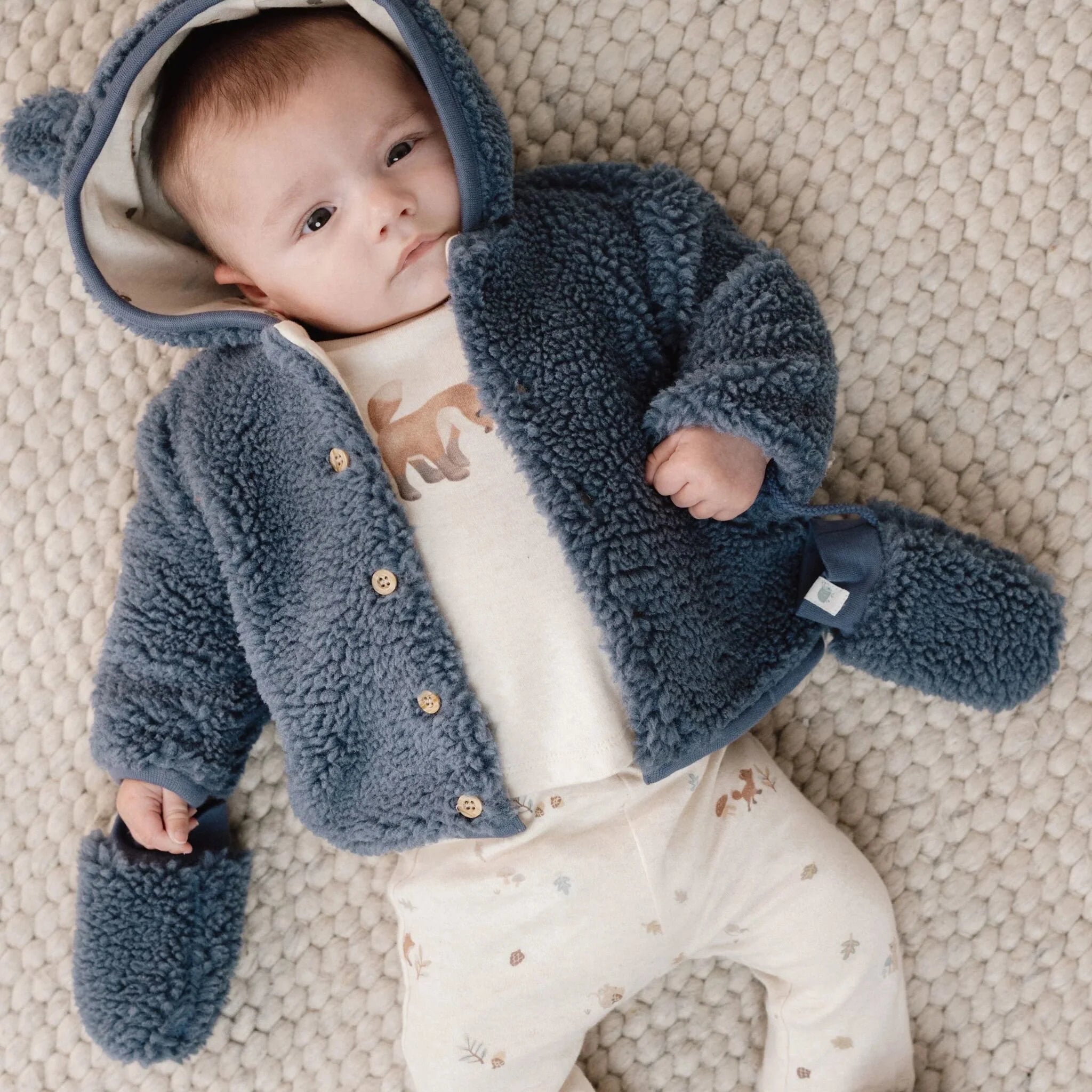 Teddy wanten - Blauw - Newborn Naturals