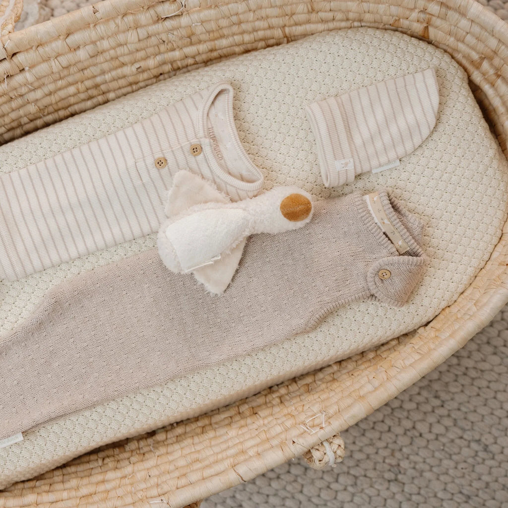 Babymutsje - Beige - Newborn Naturals - Stripe