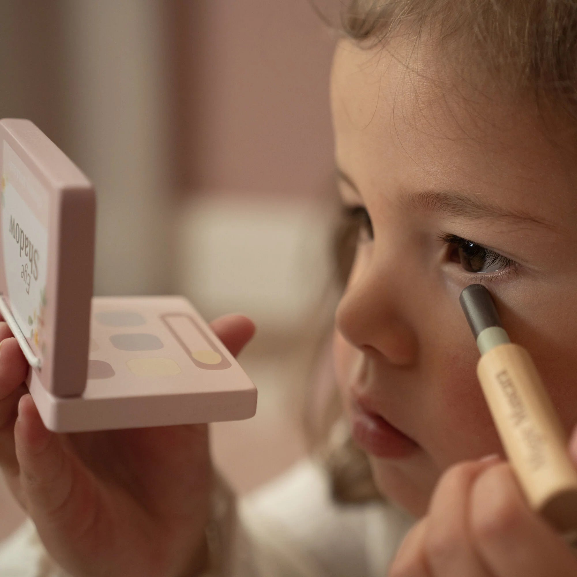 Houten make-up set - Roze
