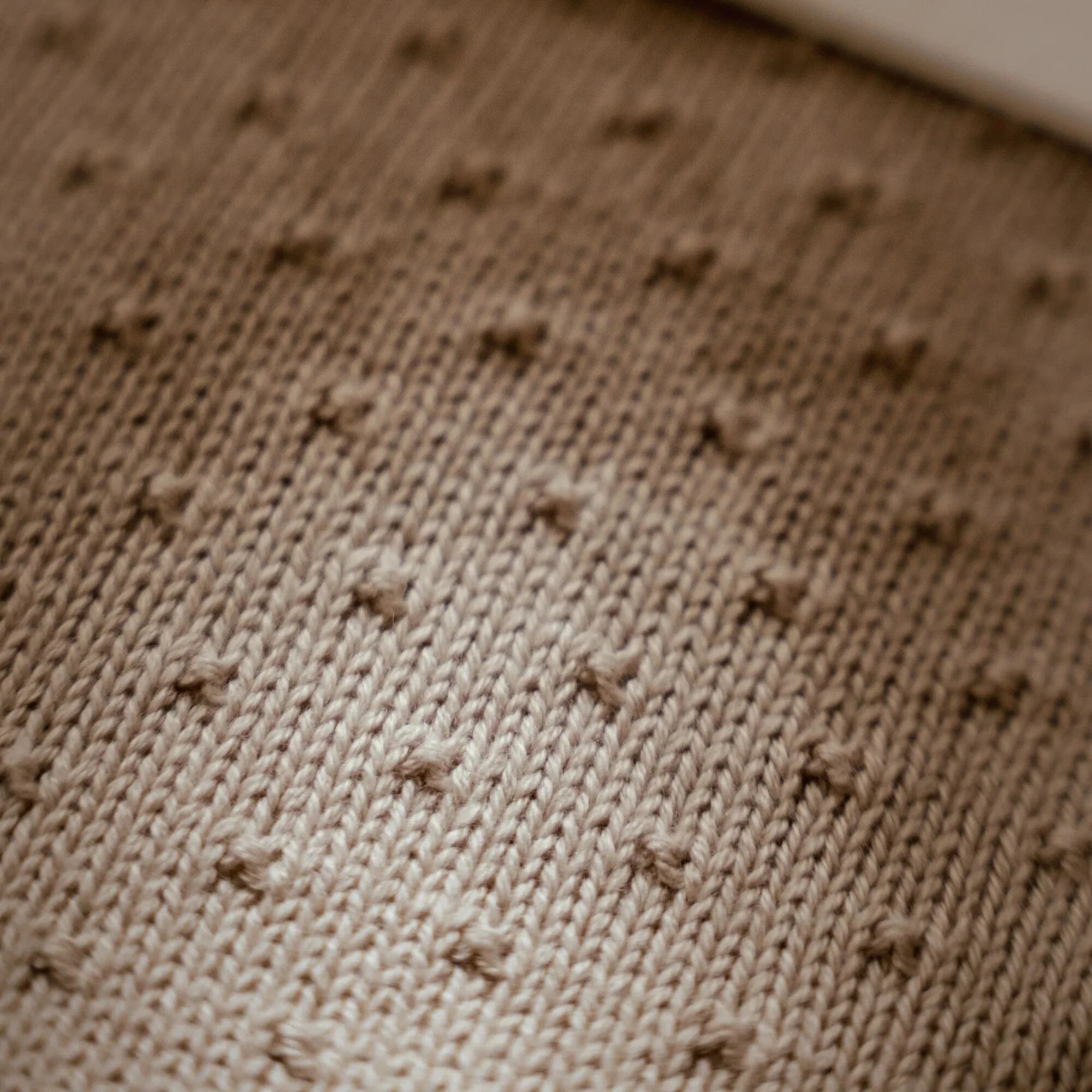 Gebreid wiegdeken - fleece - Beige - Essentials
