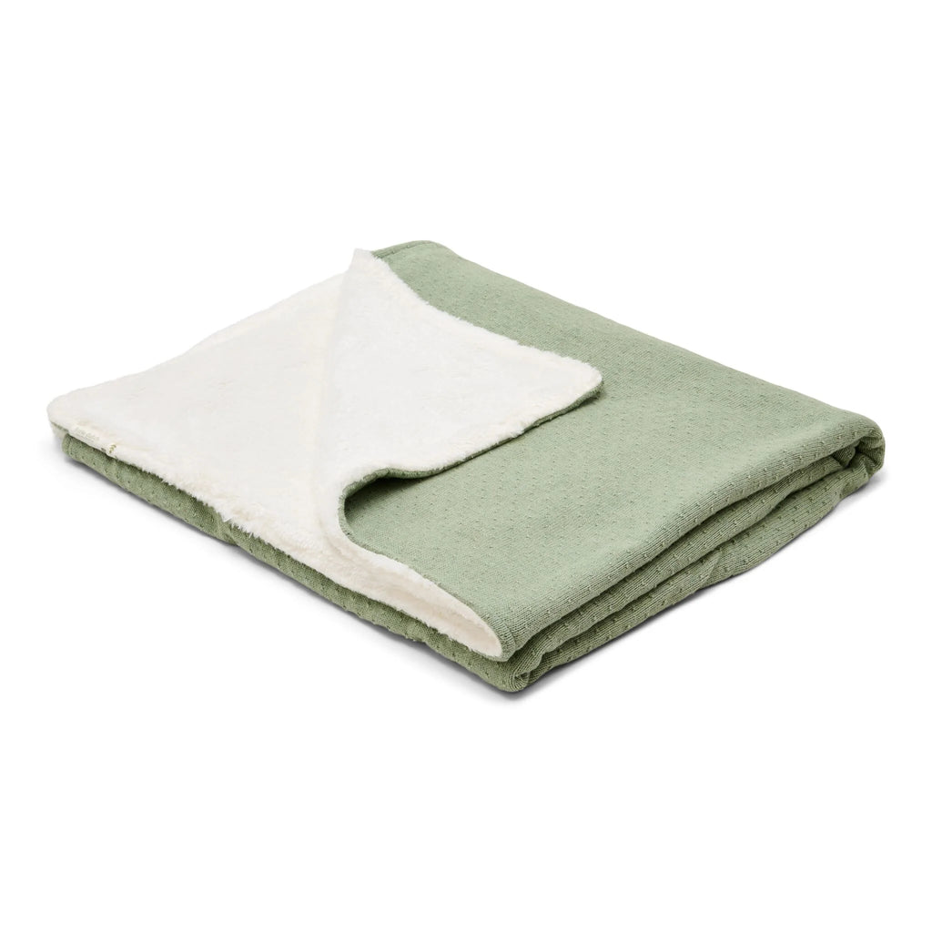 Gebreid ledikantdeken - Fleece – Groen – Essentials