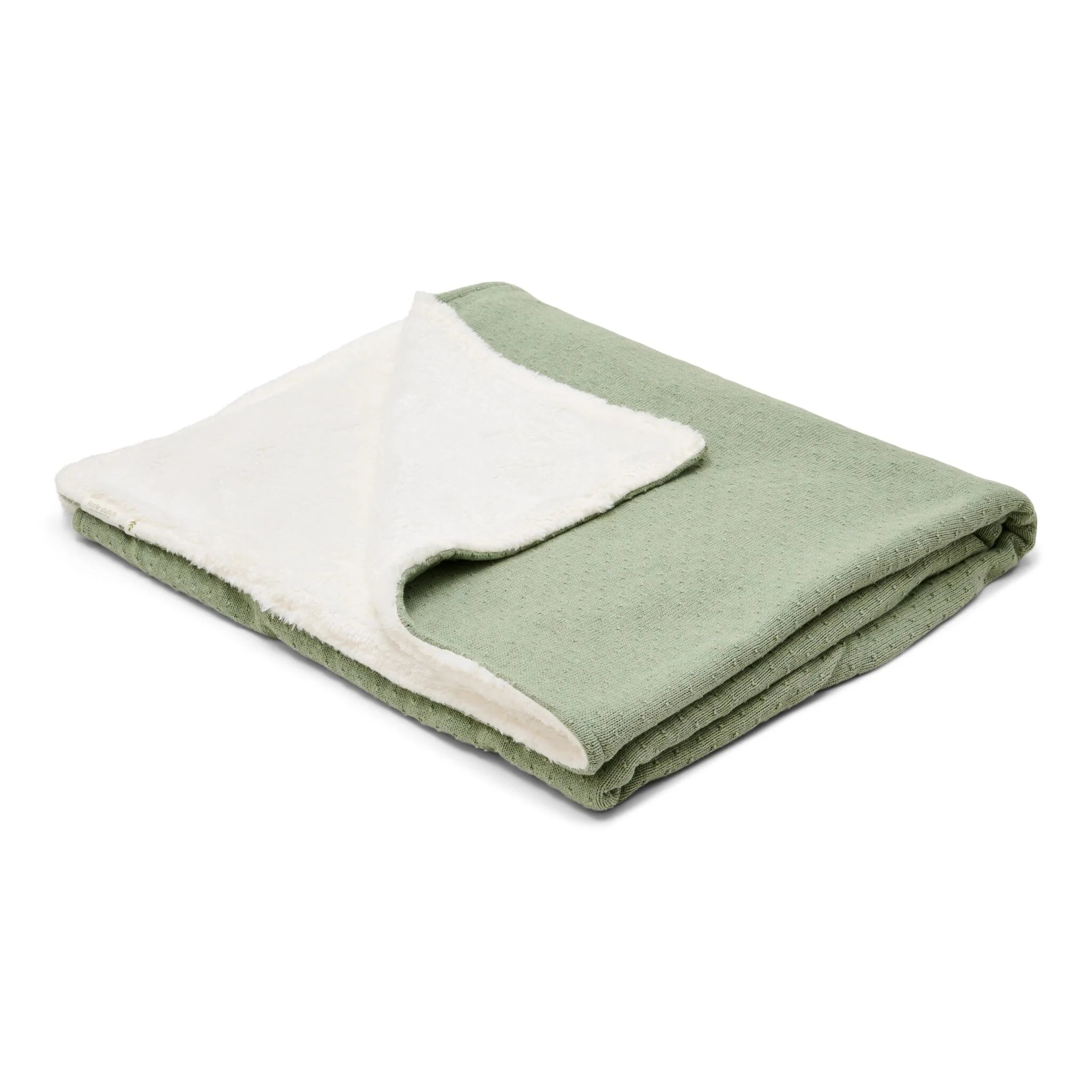 Gebreid ledikantdeken - Fleece – Groen – Essentials