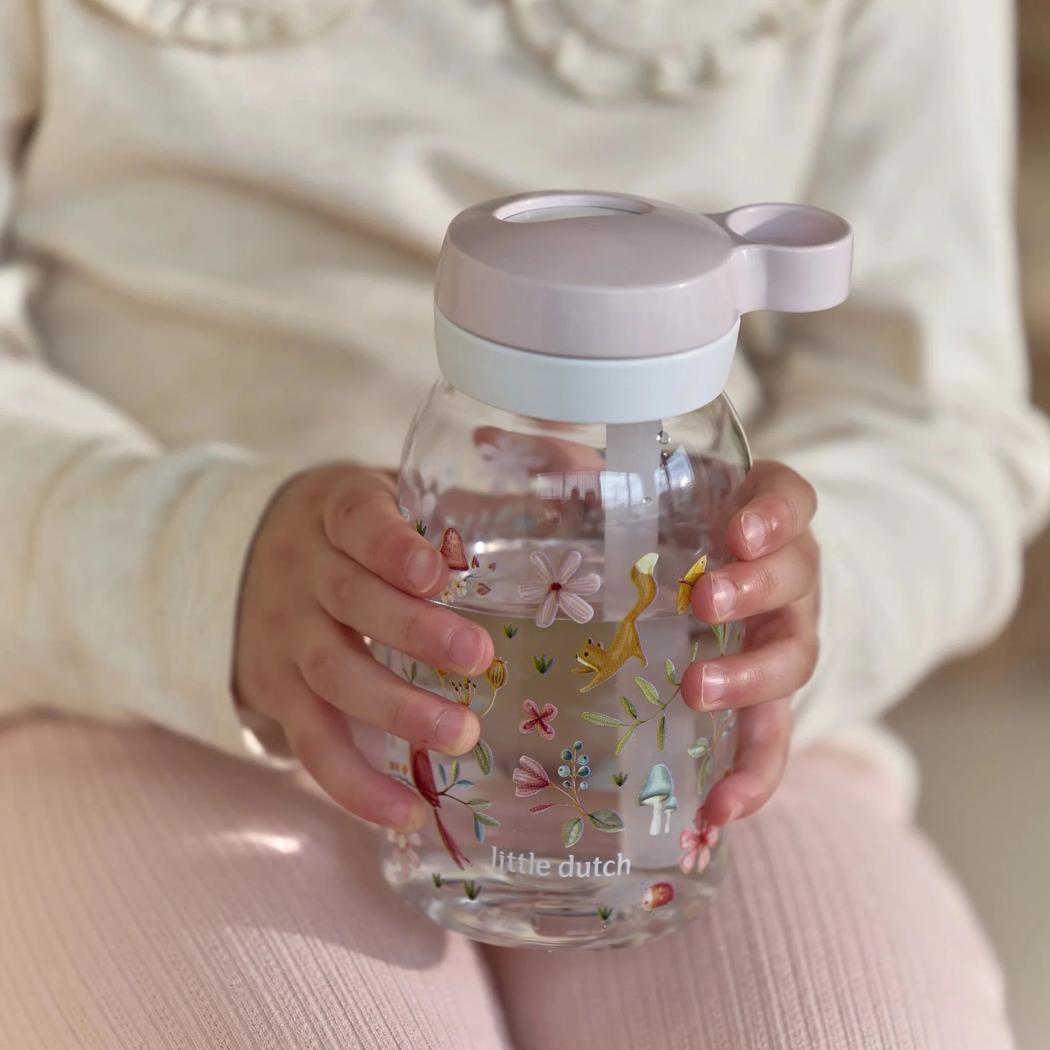 Mepal Drinkfles met rietje 450 ml - Roze