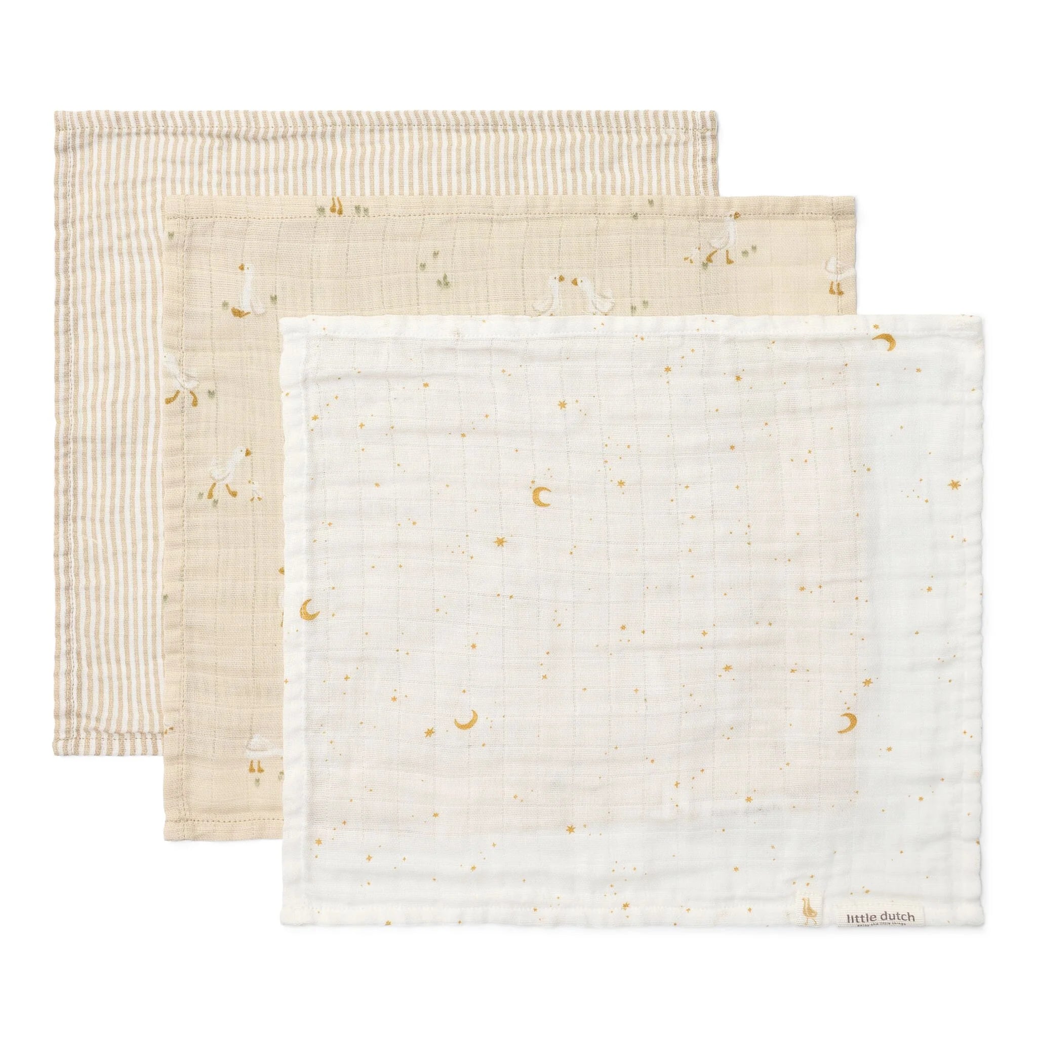 Monddoekjes set - Beige - Newborn Naturals - Little Goose