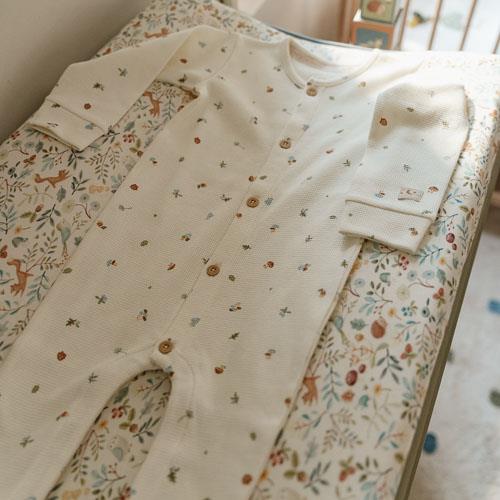 Eendelige pyjama - Wit - Forest Friends - Forest Treasures