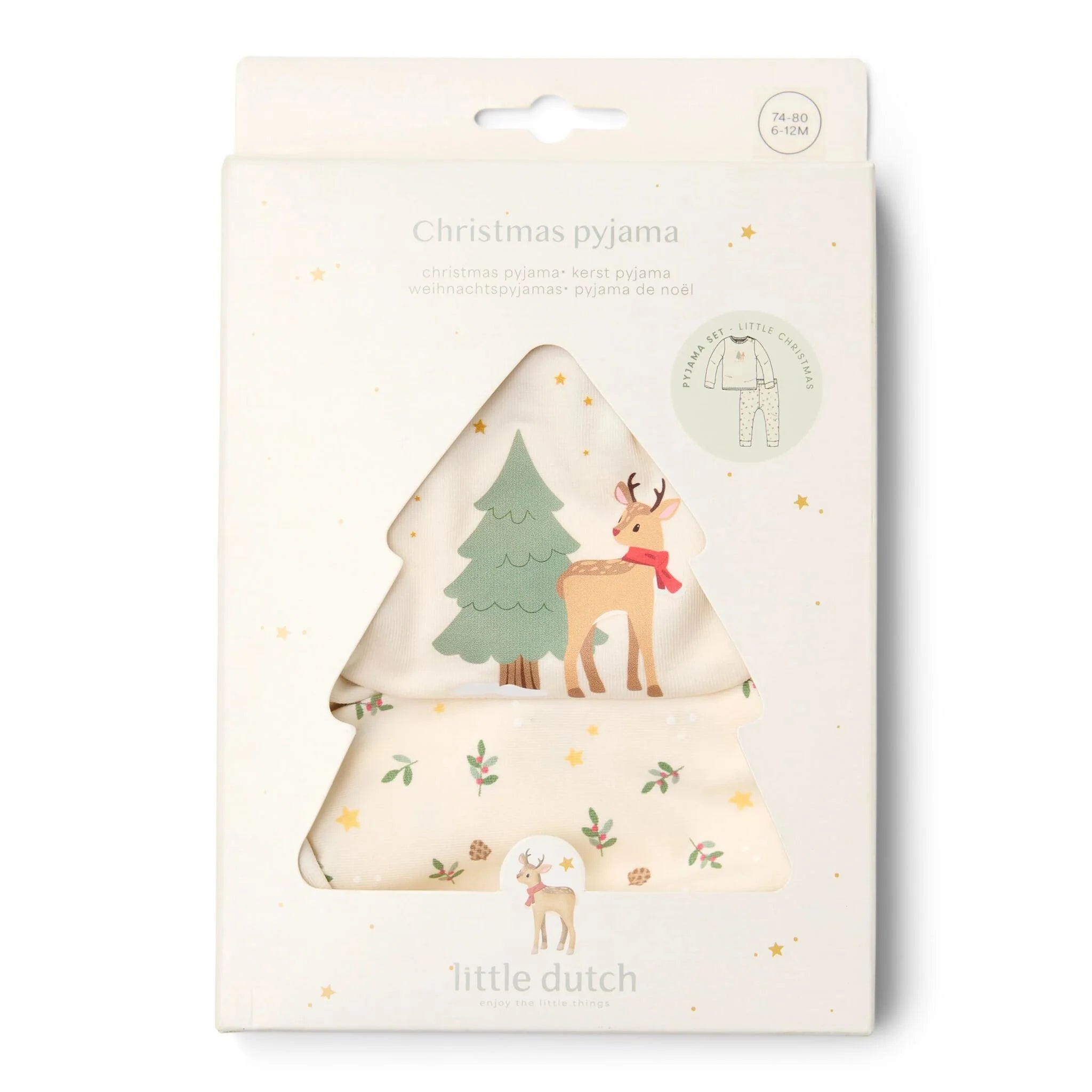 Tweedelige kerst pyjama – Beige