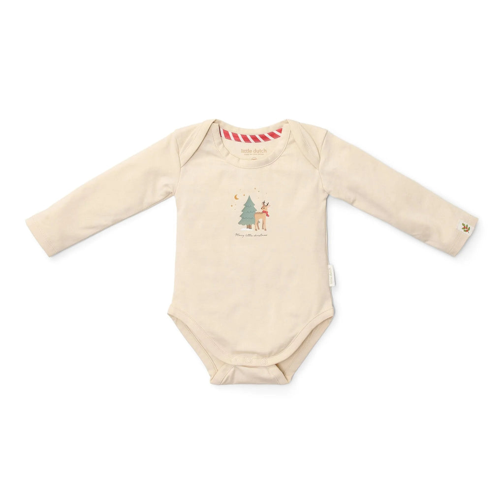 2-pack kerst romper lange mouw – Beige