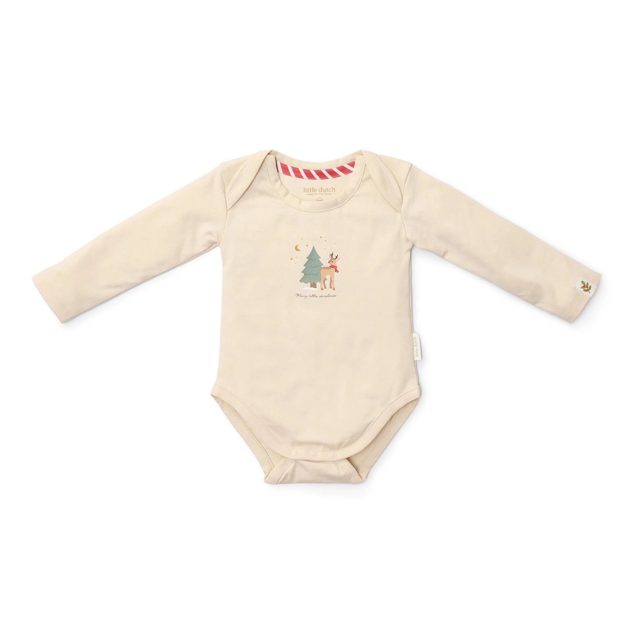 2-pack kerst romper lange mouw – Beige