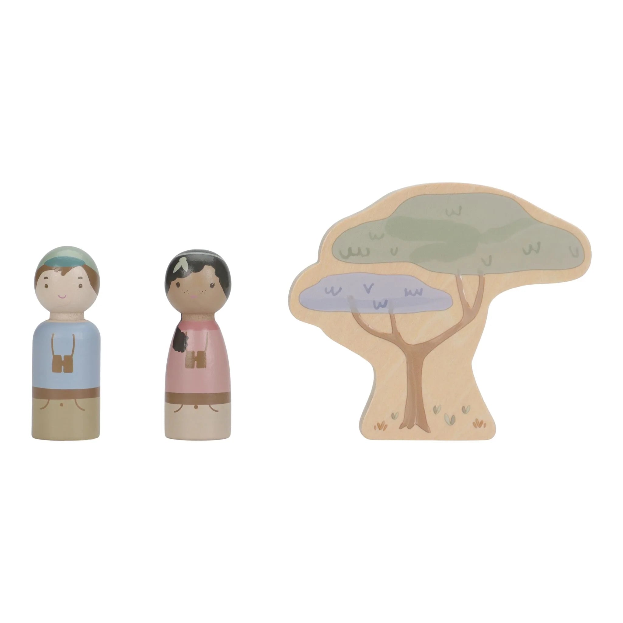 Houten safari auto met dieren - Groen