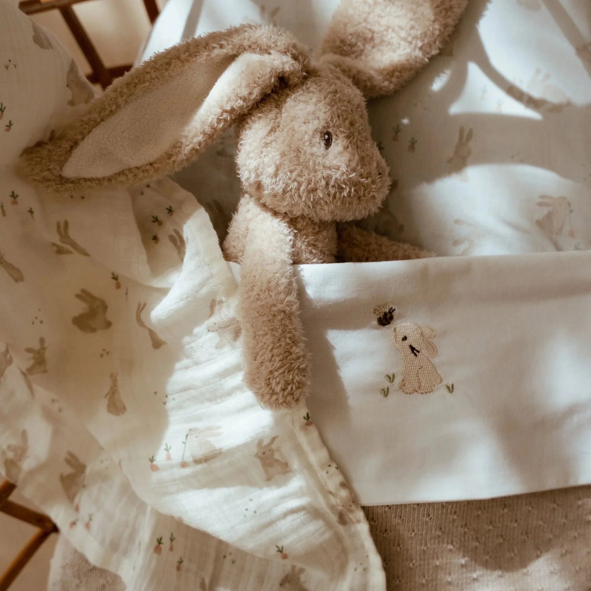 Ledikantlaken - Wit - Newborn Naturals - Baby Bunny