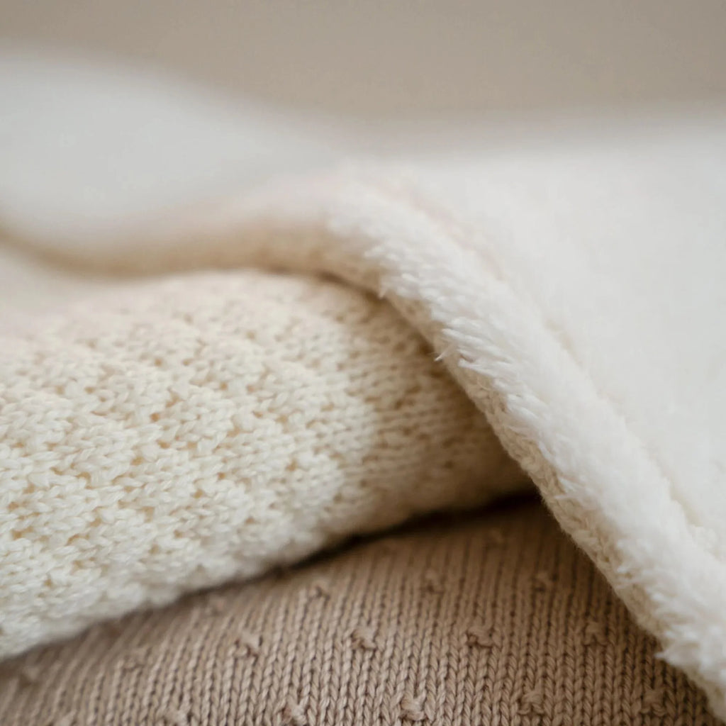 Gebreid wiegdeken - Fleece – Wit – Essentials