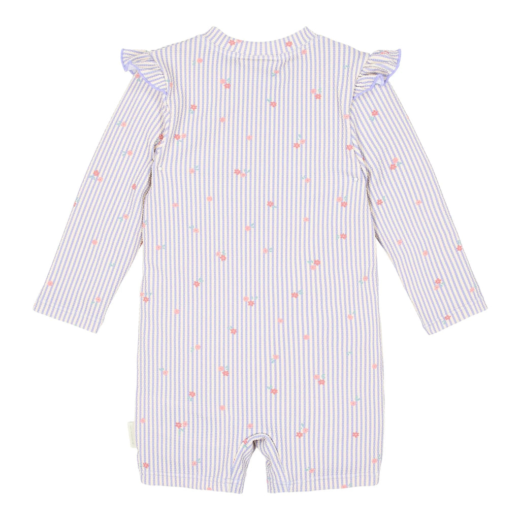 Zwempak lange mouw - UPF 40 - Paars - Dreamy Stripes