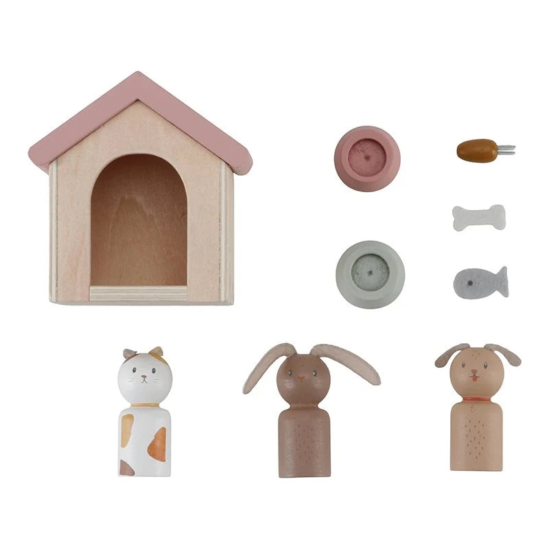 Aanvulset poppenhuis huisdieren