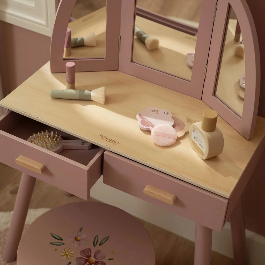 Houten kaptafel groot– Roze – Essentials