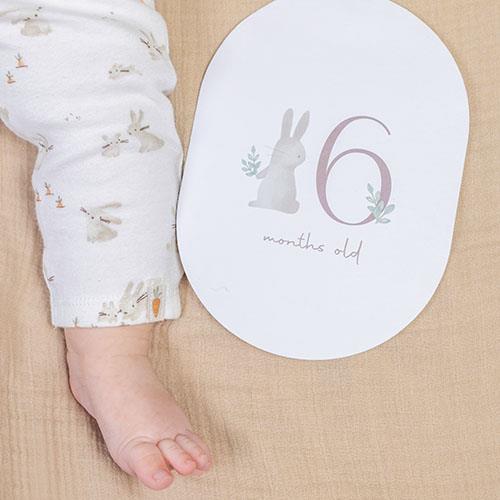 Mijlpaal kaarten - Beige - Baby Bunny - EN